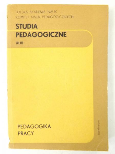 Studia pedagogiczne. Pedagogika pracy