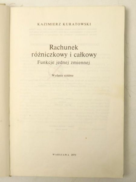 Rachunek różniczkowy i całkowy