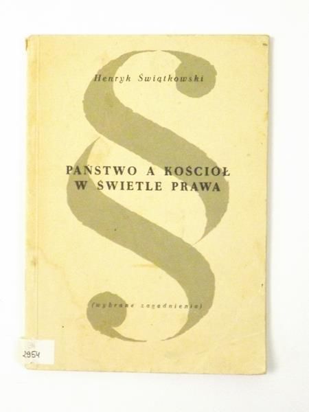 Państwo a Kościół w świetle prawa