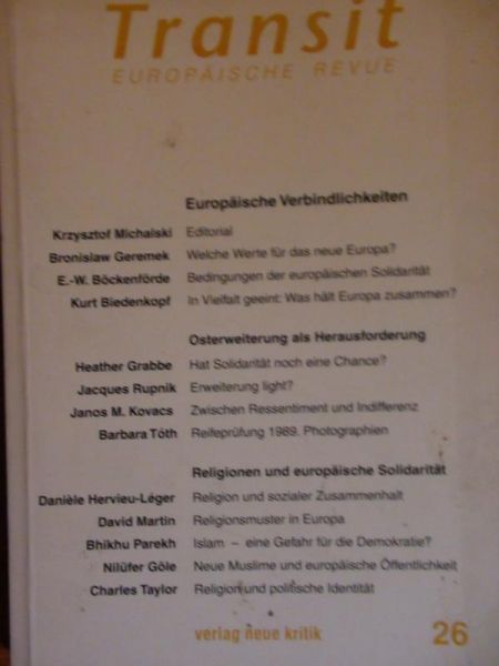 Michalski Krzysztof - Transit Europaische Revue 26