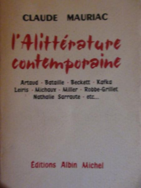 Mauriac Claude - L'Alitterature contemporaine