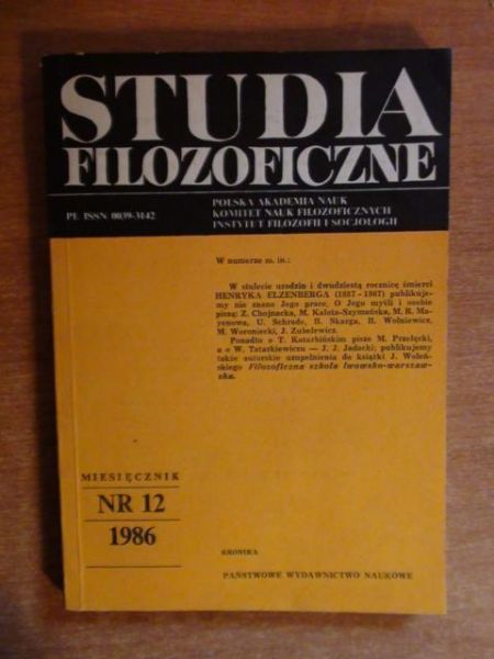 Studia filozoficzne Nr 12/1986