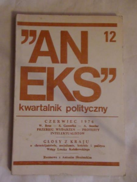 "Aneks" Kwartalnik polityczny Nr. 12