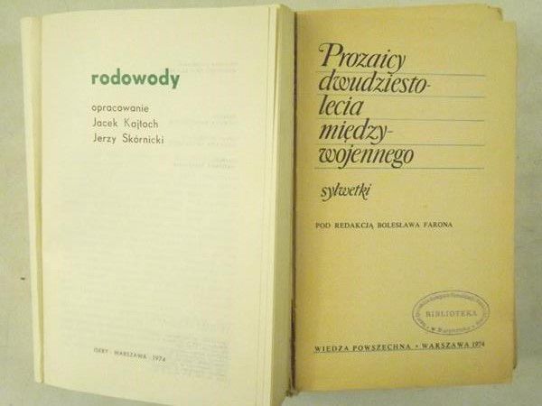 Prozaicy dwudziestolecia międzywojennego/Rodowody