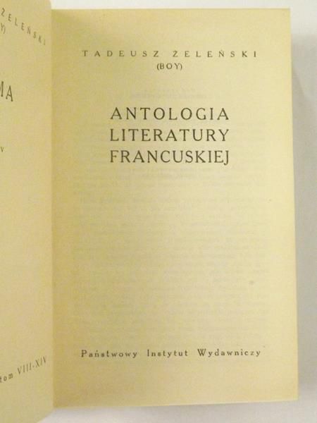 Antologie literatury francuskiej