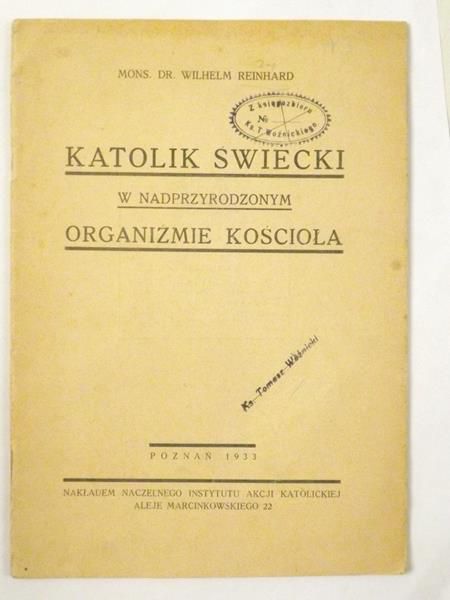 Katolik świecki w nadprzyrodzonym organizmie kościoła, 1933 rok