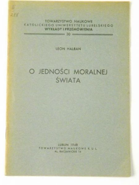 O jedności moralnej świata