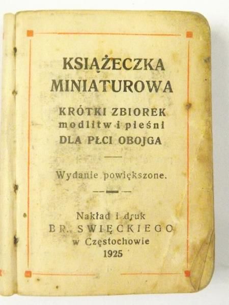 Krótki zbiorek modlitw i pieśni dla płci obojga, 1925 r., miniaturka