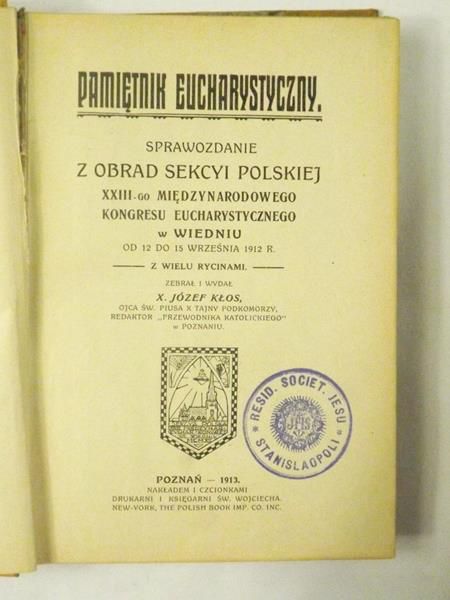 Pamiętnik eucharystyczny, 1913 r.