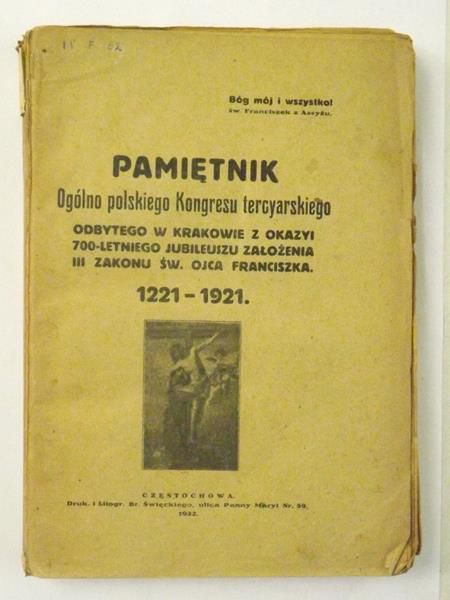 Pamiętnik Ogólno polskiego Kongresu tercyarskiego, 1922 r.