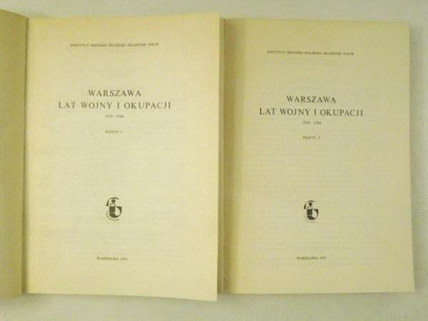 Warszawa lat wojny i okupacji 1939 -1944, cz. 1-2