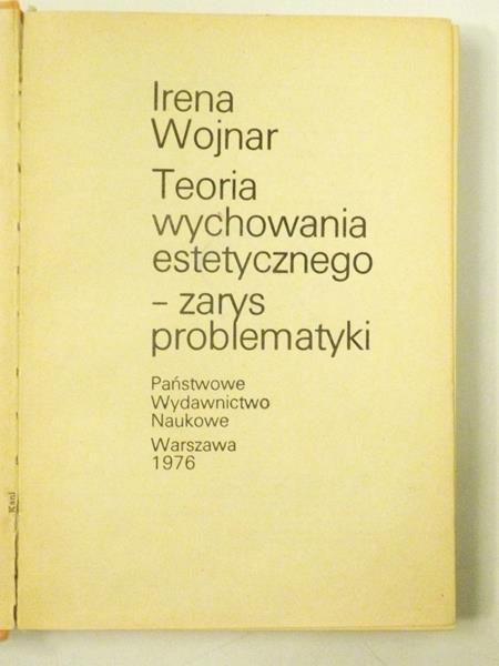 Teoria wychowania estetycznego-zarys problematyki