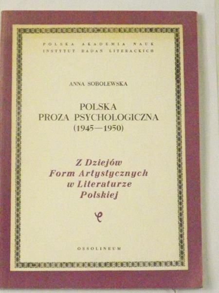Polska proza psychologiczna 1945-1950