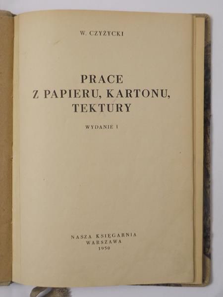 Prace z papieru, kartonu, tektury, 1950 r.