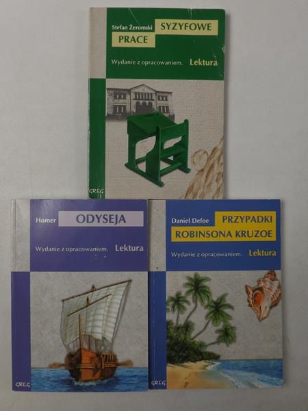Odyseja  Przypadki Robinsona Kruzoe  Syzyfowe prace