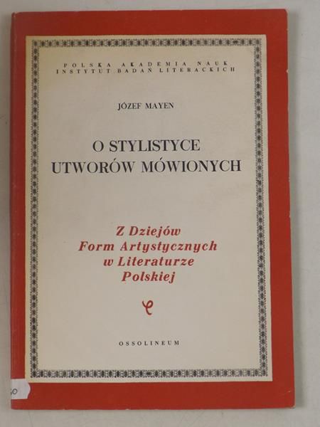 Mayen Józef - O statystyce utworów mówionych