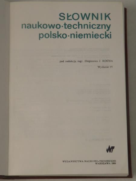 Słownik naukowo-techniczny, polsko-niemiecki