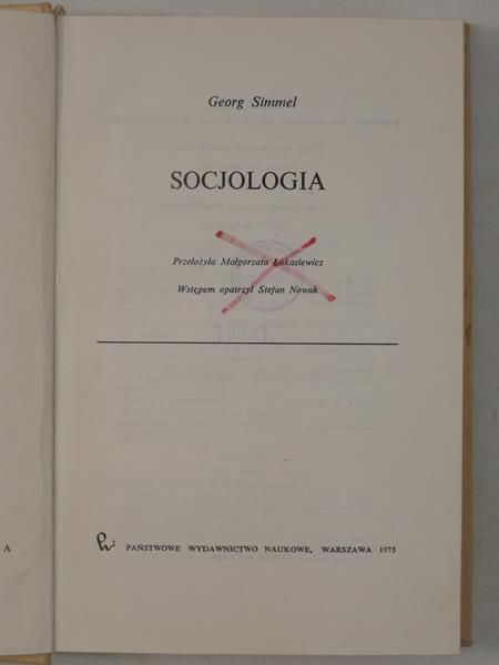 Simmel Georg - Socjologia