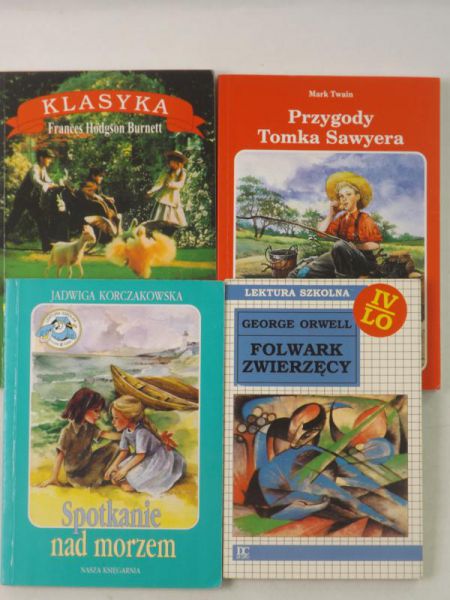 Burnett Frances Hodgson / Twain Mark / Orwell George /  Korczakowska Jadwiga -  Tajemniczy ogród / Przygody Tomka Sawyera / Folwark zwierzęcy / Spotkanie nad morzem