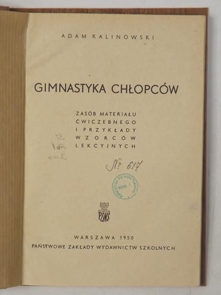 Gimnastyka chłopców, 1950 r.