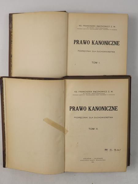 Prawo kanoniczne, Tom I-II, 1923, 1924