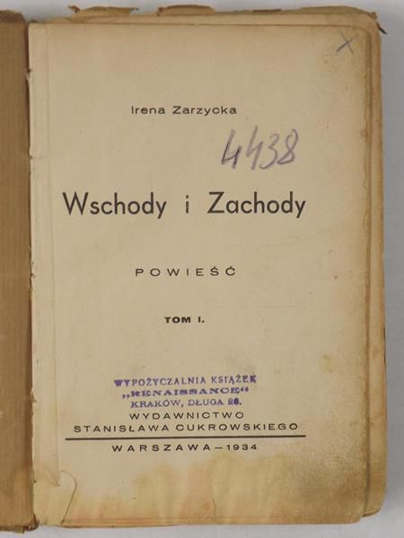 Wschody i Zachody, tom I, 1934 r.
