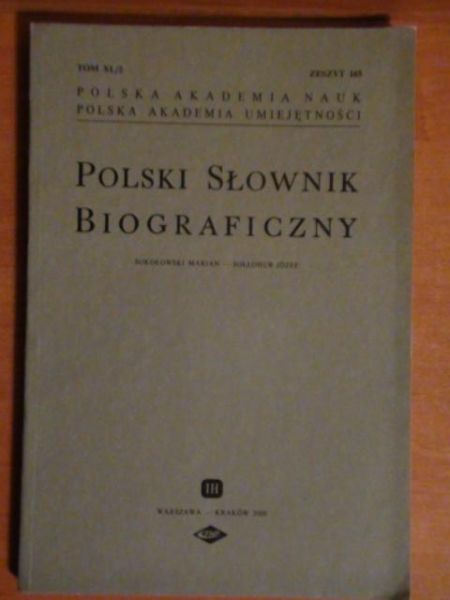 Polski słownik biograficzny. Zeszyt 165