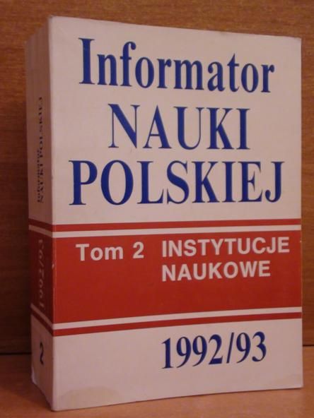Informator Nauki  Polskiej  1992/93 tom 2