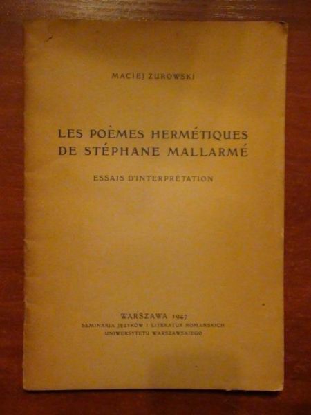 Les poemes hermetiques de Stephane Mallarme, 1947, autograf