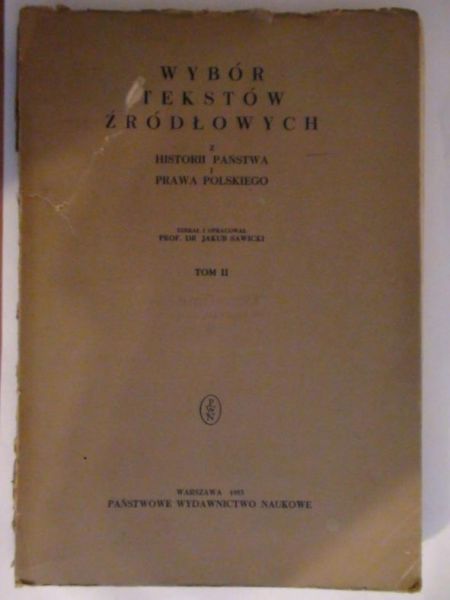 Wybór tekstów żródłowych Tom II