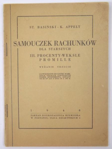 Basiński St. - Samouczek rachunków dla starszych, 1948 r.
