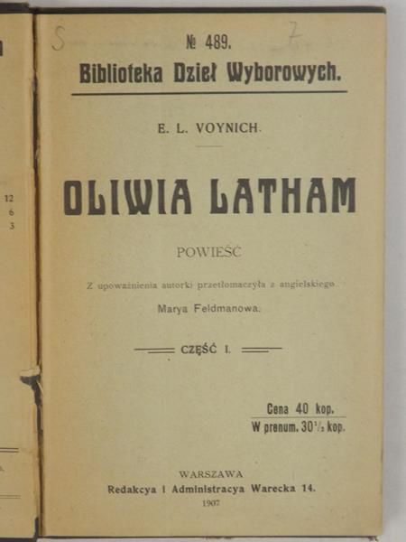 Oliwia Latham, 1907 r.