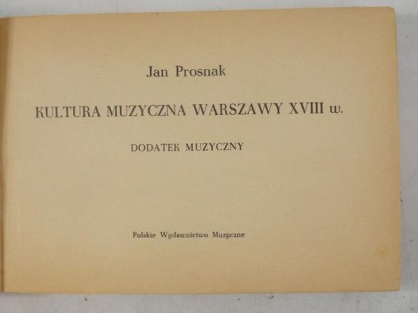 Kultura muzyczna Warszawy w XVIII w.