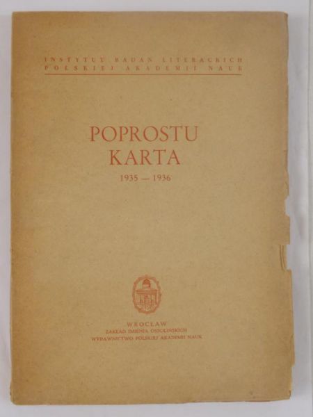 Poprostu - Karta (1935-1936)