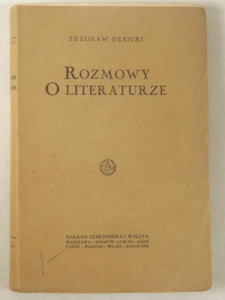 Rozmowy o literaturze, 1927 r.