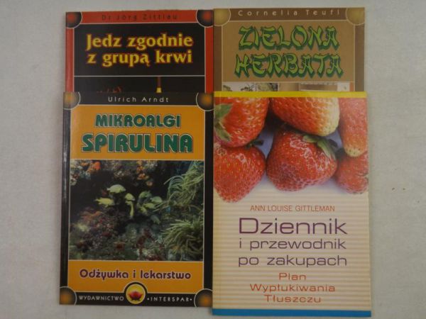 Gittleman A.L. / Zittlau J. / Arndt U. / Teufl C. - Dziennik i przewodnik po zakupach / Jedz zgodnie z grupą krwi / Mikroalgi spirulina  / Zielona herbata