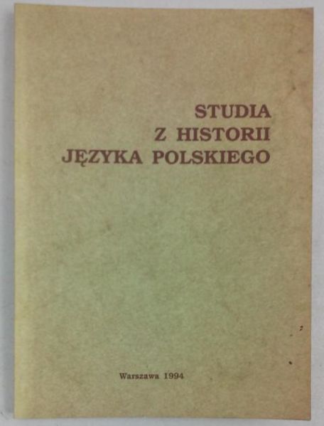 Studia z historii języka polskiego