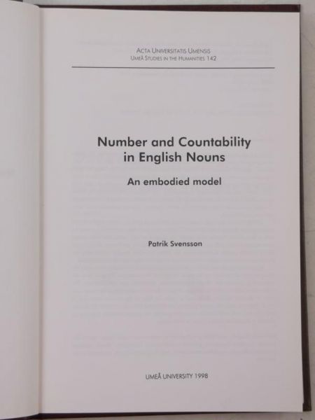 Number and Countability in English Nouns. An embodied model