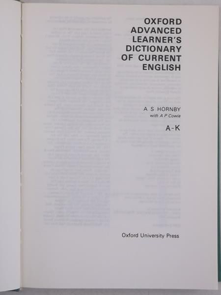 Oxford Advanced Learner's Dictionary of Current English