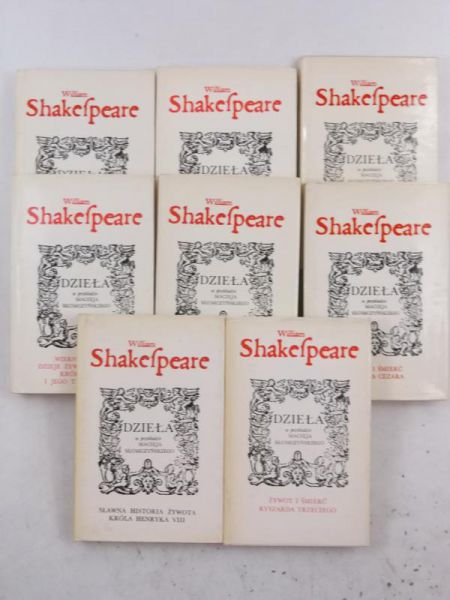 Shakespeare  - Dzieła, zestaw 8 książek, (tł.) Słomczyński