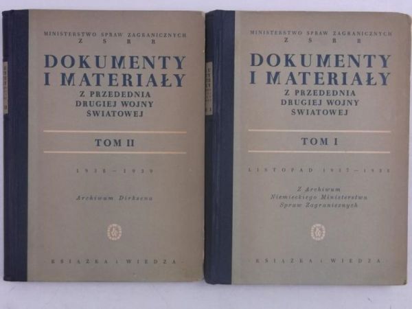 Dokumenty i materiały z przedednia drugiej wojny światowej, Tom I i II, 1949 r.
