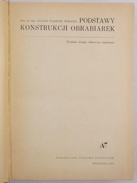 Podstawy konstrukcji obrabiarek