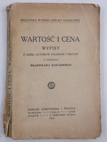 Wartość i cena, 1919 r.