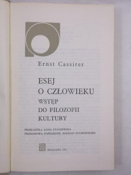 Esej o człowieku, wstęp do filozofii kultury