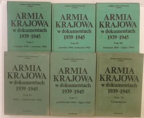 Armia Krajowa w dokumentach 1939-1945, VI tomów (komplet)
