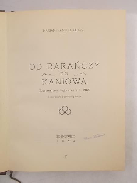 Od Rarańczy do Kaniowa, 1934 r.