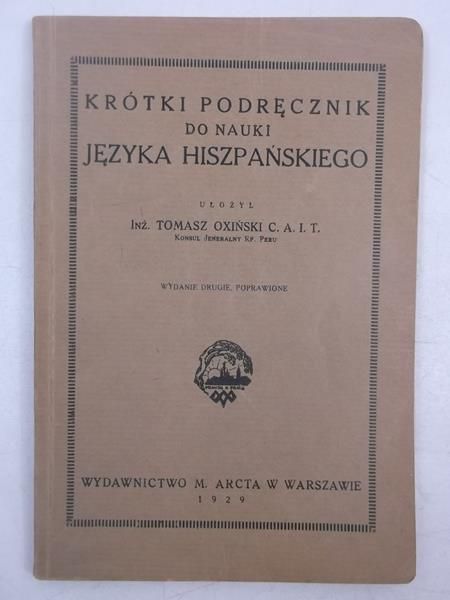 Krótki podręcznik do nauki języka hiszpańskiego, 1929 r.