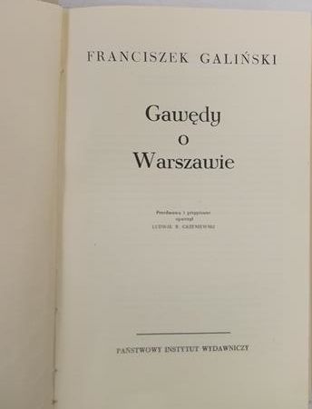 Galiński Franciszek - Gawędy o Warszawie