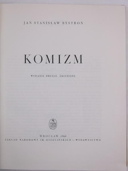 Bystroń Jan Stanisław - Komizm
