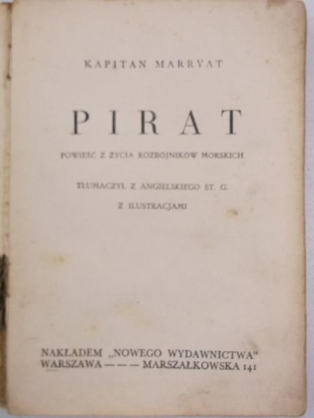 Kapitan Marryat - Pirat, 1937r.